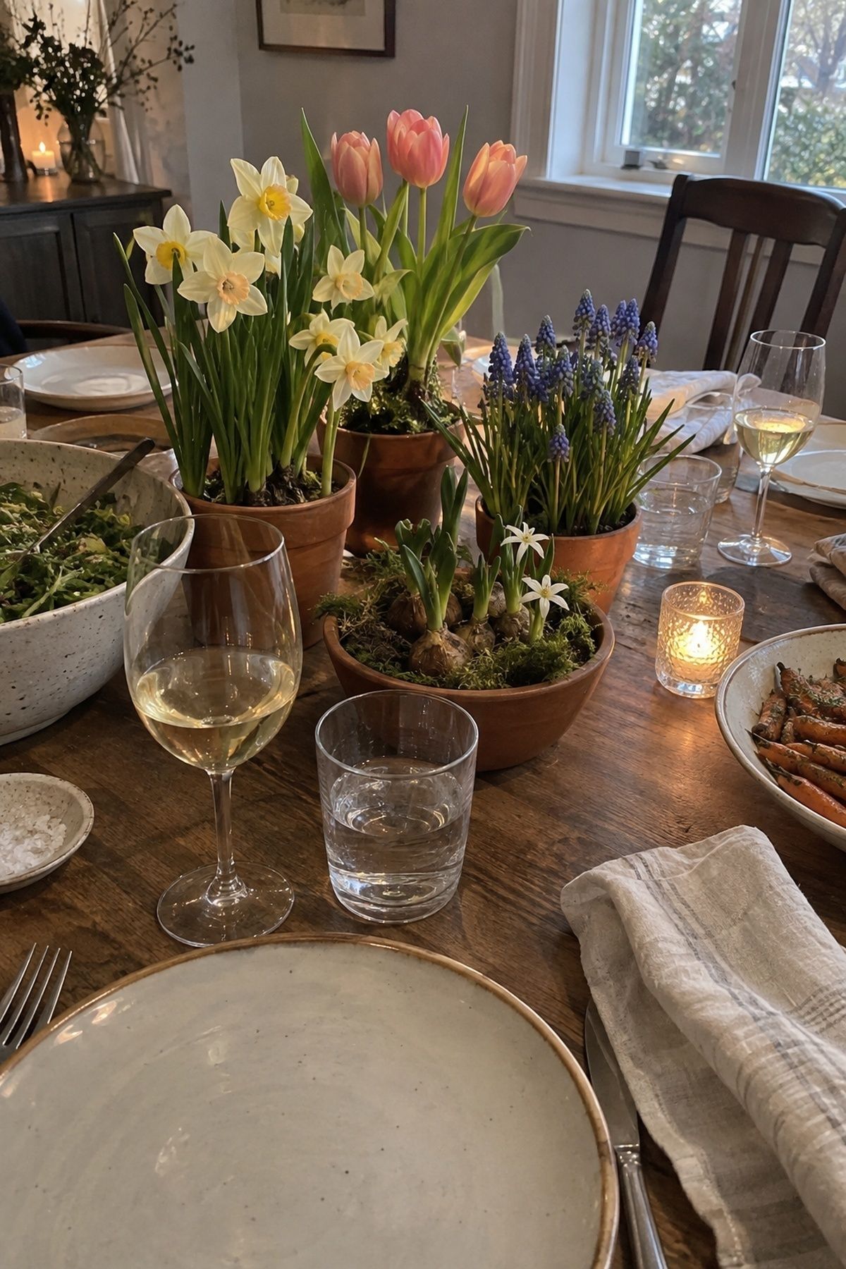 Spring bulb centerpieces