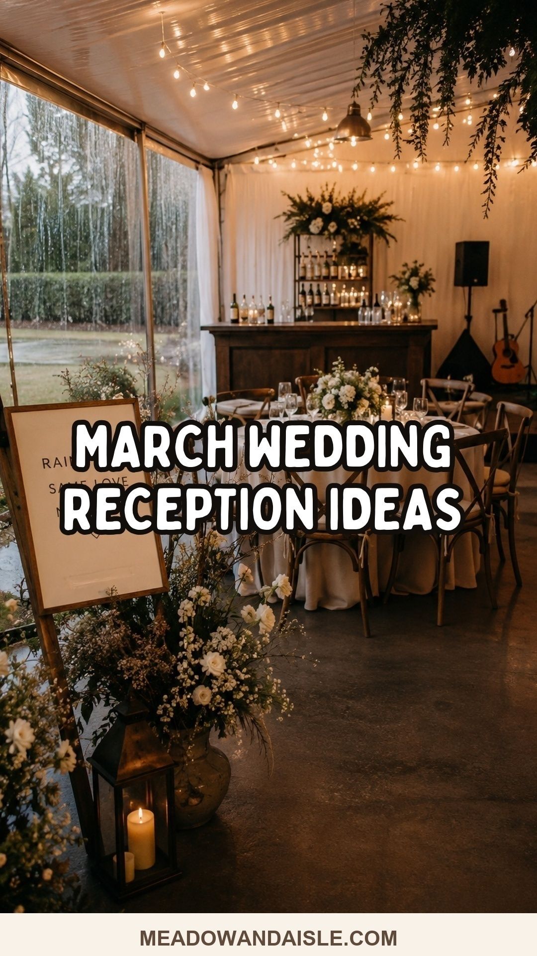 Pinterest pin for March wedding reception ideas