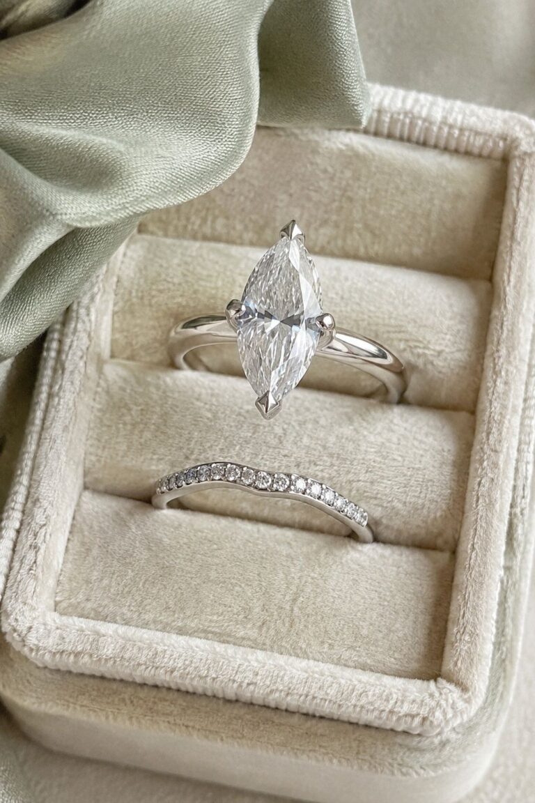 Start With The Two Pointed Ends marquise engagement ring stack
