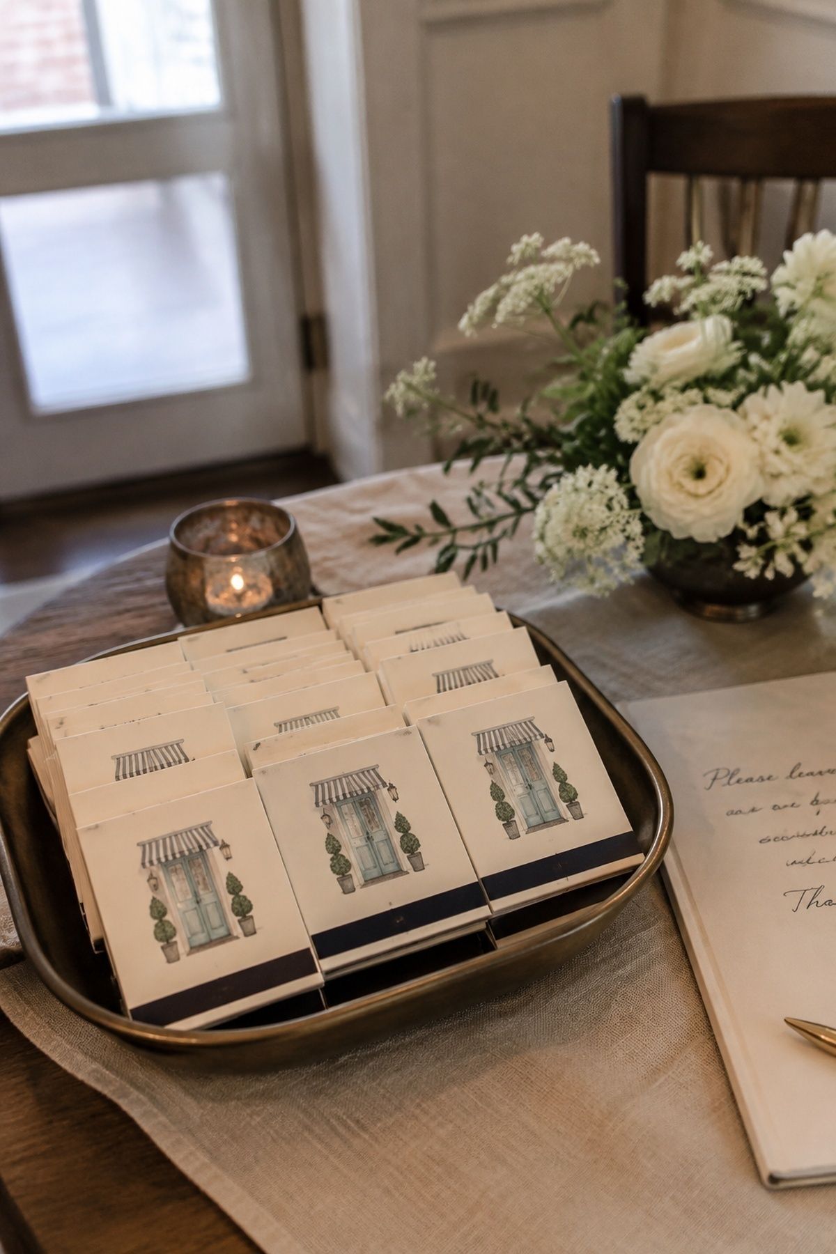 Matchbooks illustrated with the wedding venue