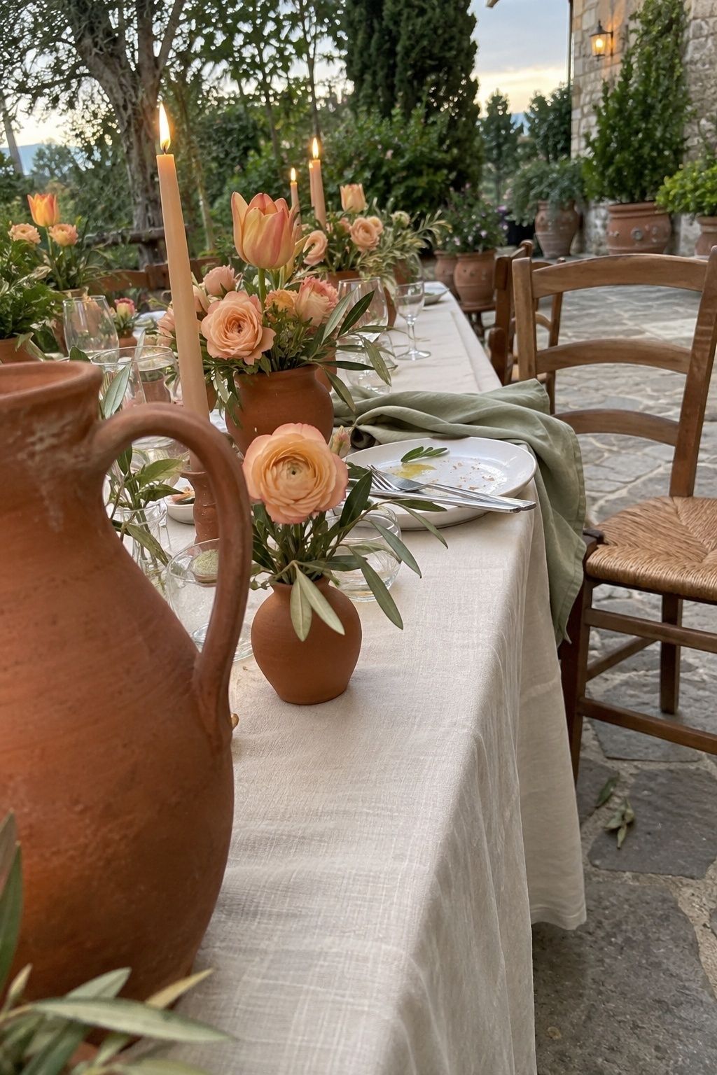 Terracotta and spring peach palette