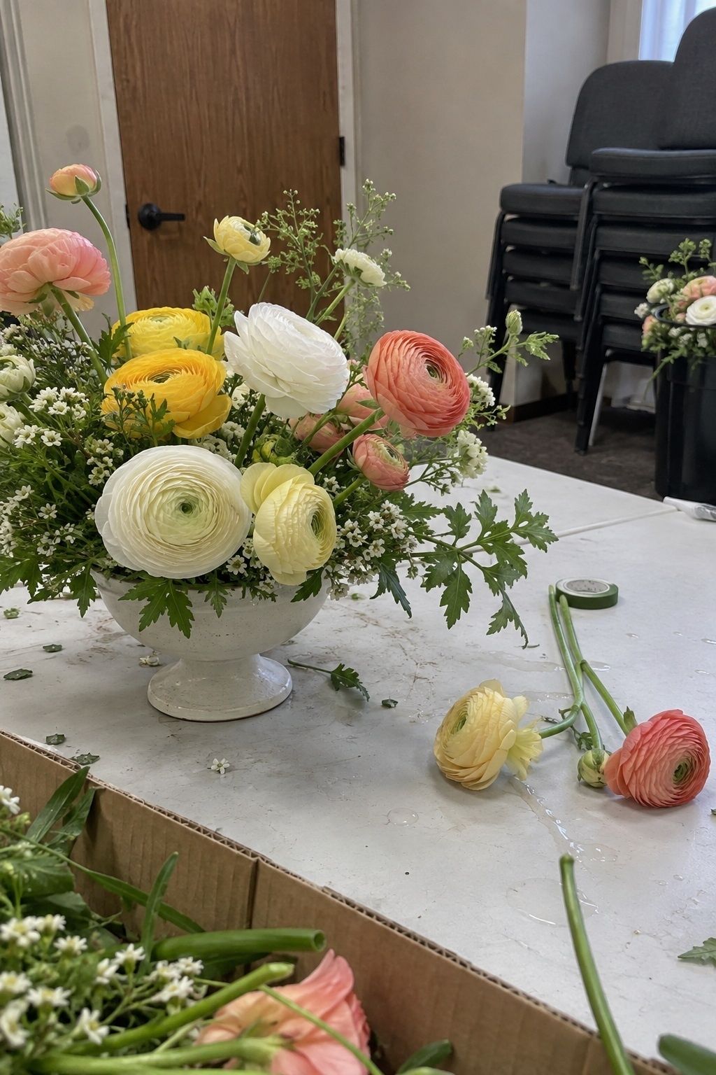 Layered ranunculus blooms