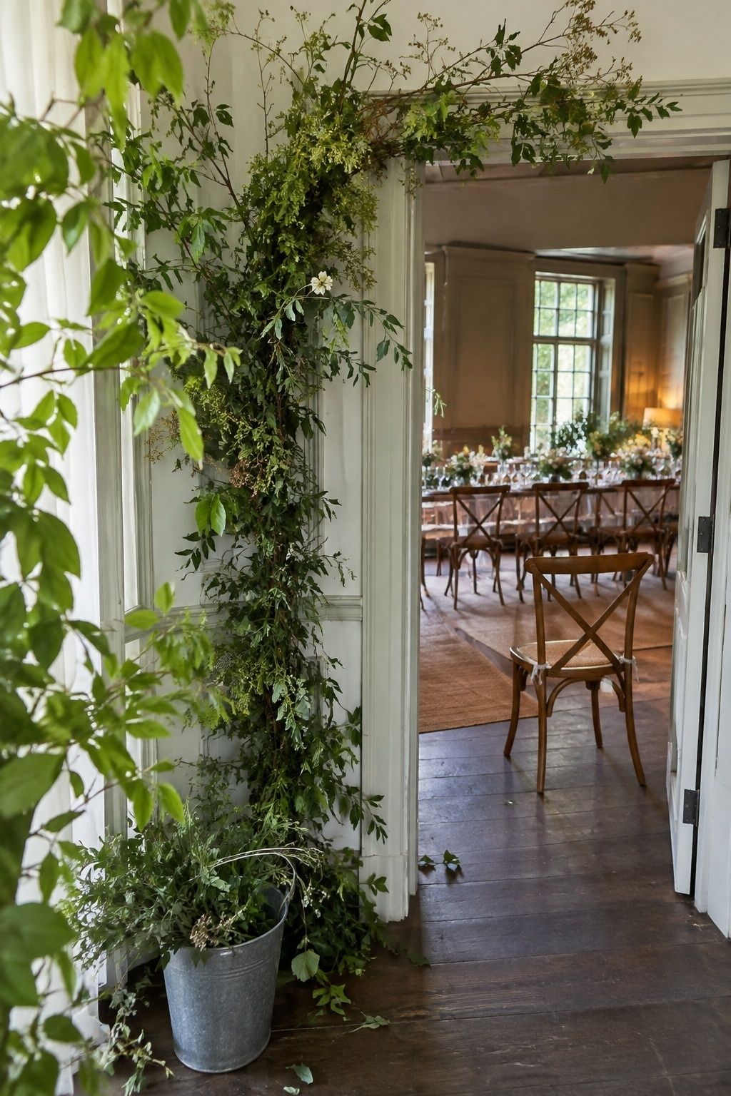 Fresh spring foliage adding texture