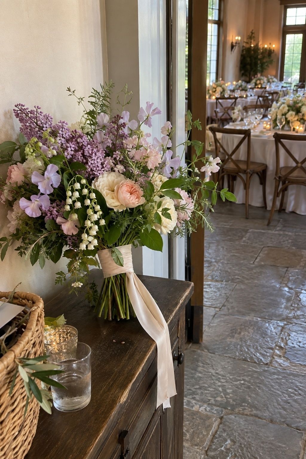 Fragrant bouquets placed with care