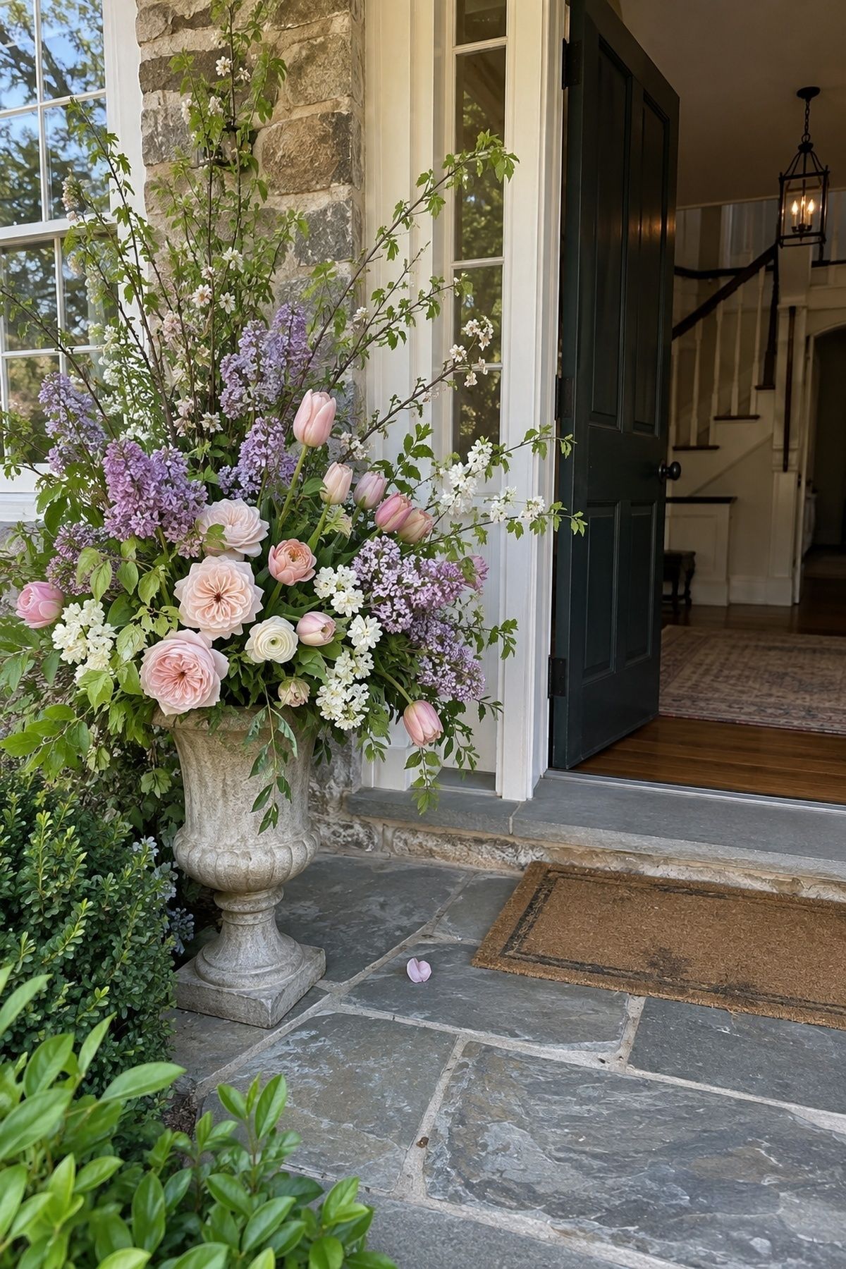Floral welcome display for arriving guests