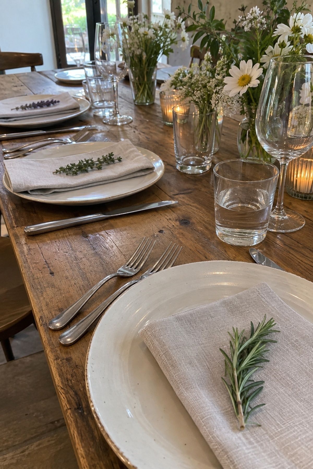 Herb details on place settings