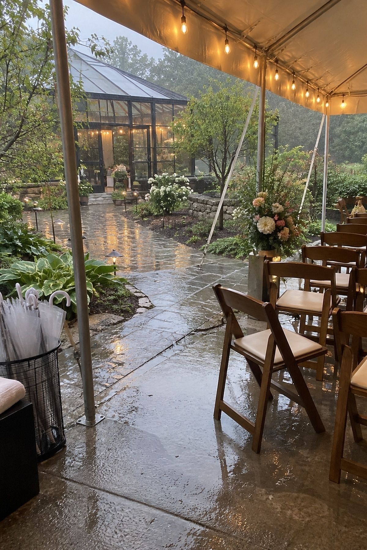 Covered rain plan for a May wedding