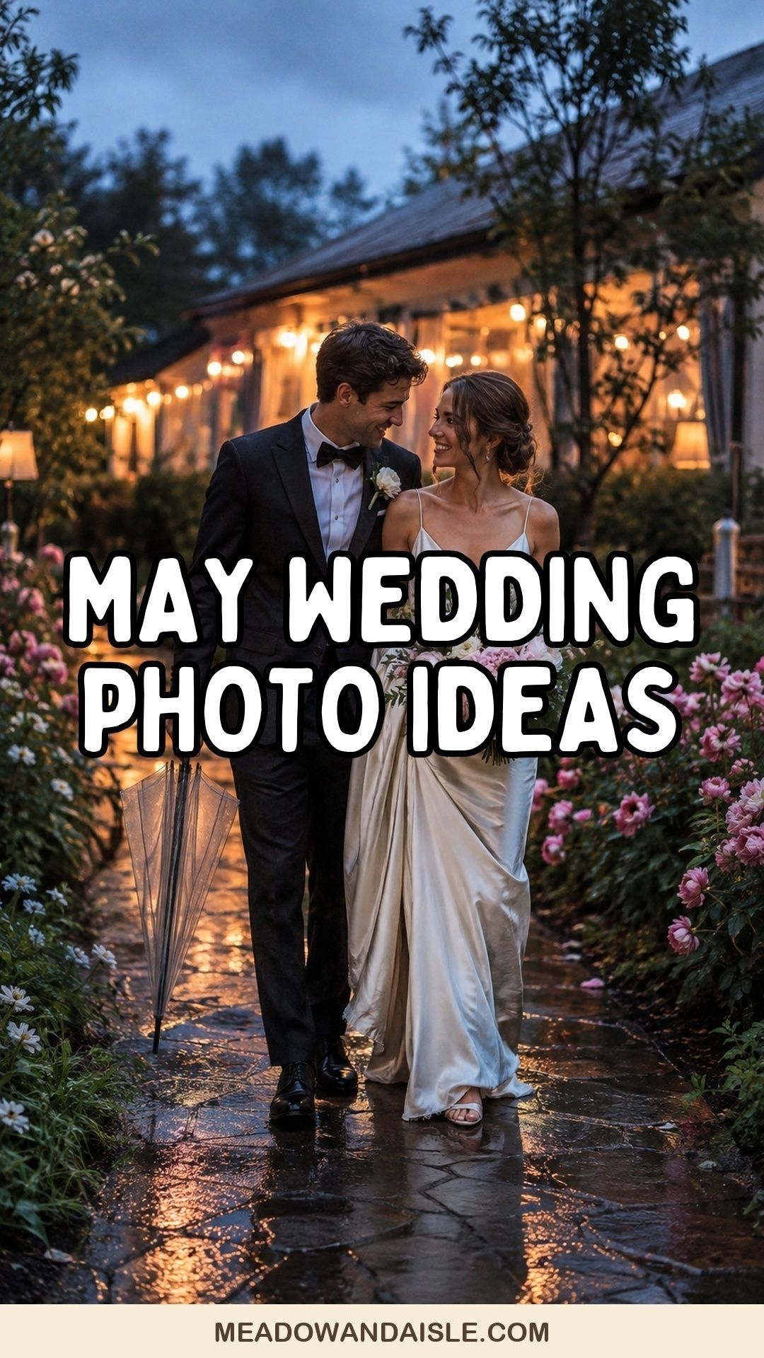 Pinterest pin for May wedding photo ideas