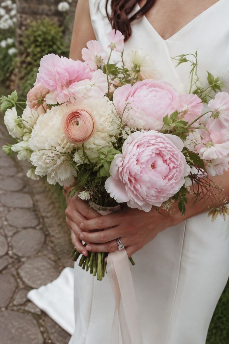 Peony bouquet close-up for May wedding photo ideas