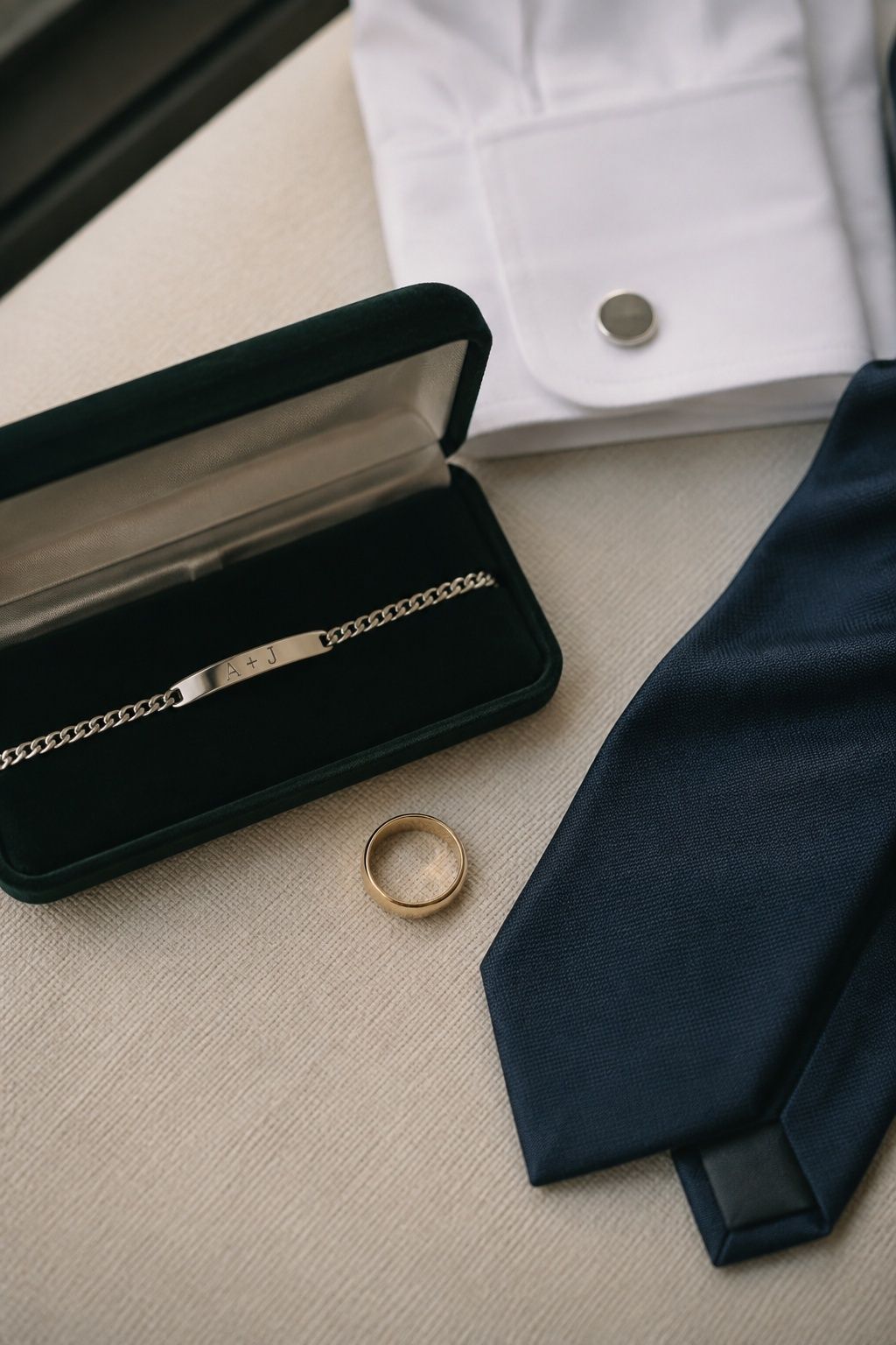 Bracelet engraved with initials or a wedding date