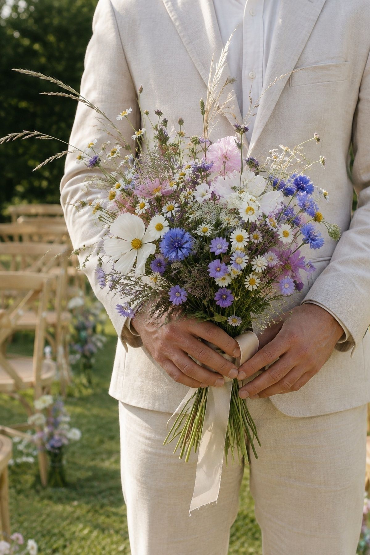 Wildflower bundle for an outdoor ceremony