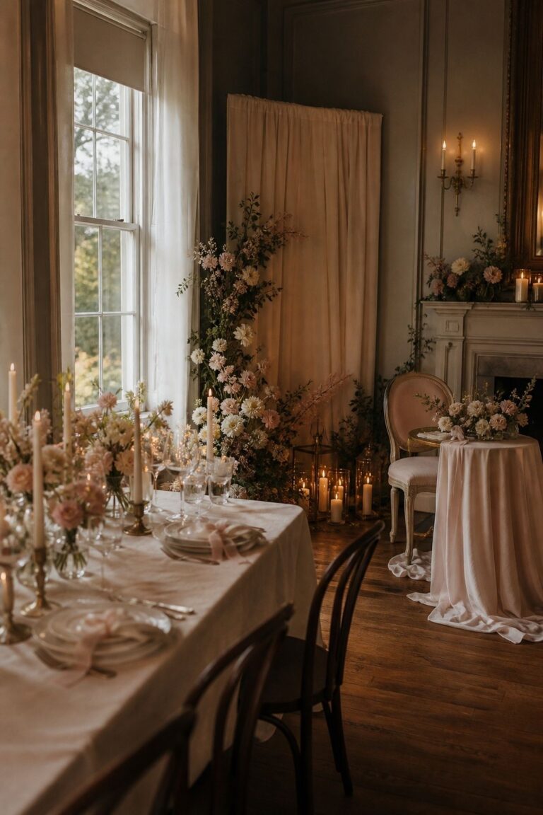 Start With A Lived-In Romantic Mood for a messy coquette wedding with romantic but practical details.