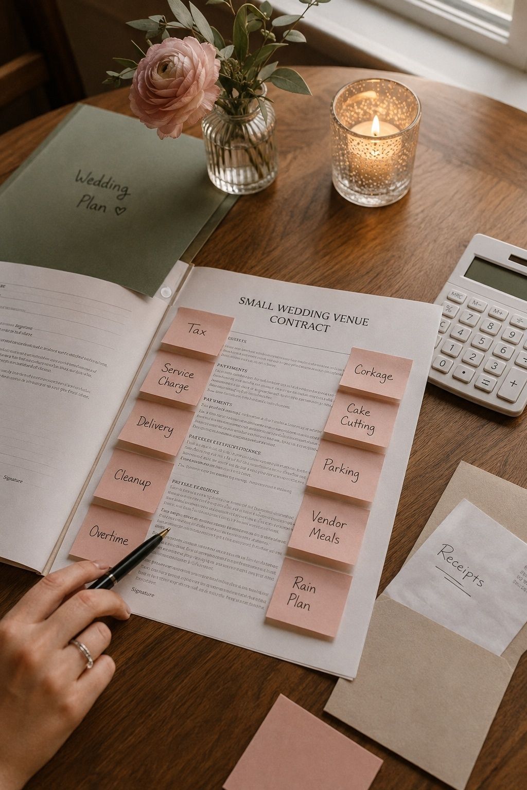 Small wedding contract checked for hidden fees
