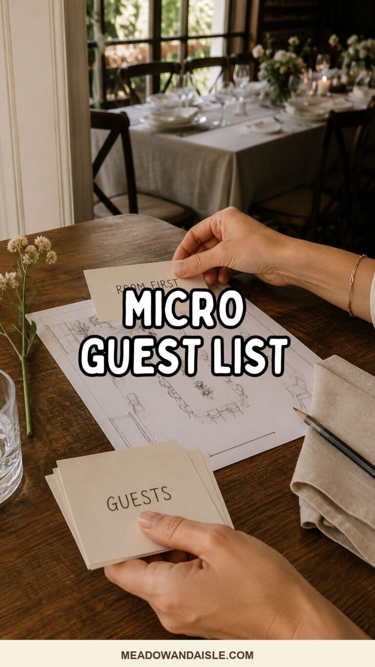 Pinterest pin for a micro wedding guest list guide