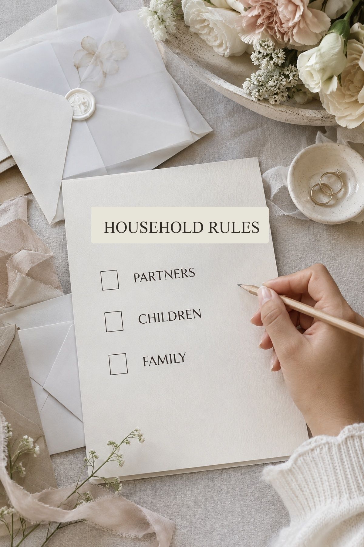 One-page household rules for the guest list