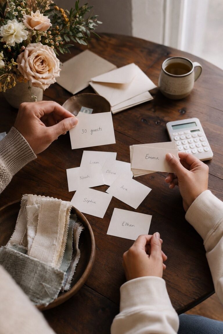 Start with a hard guest count for a micro wedding ideas post