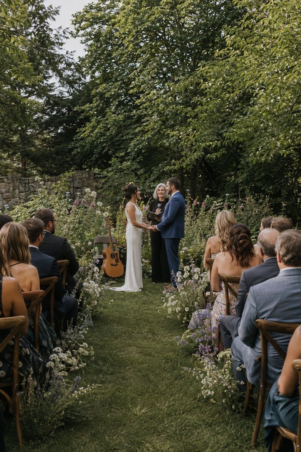 Intimate ceremony with guests close by
