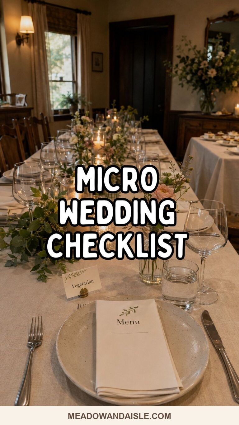 Pinterest pin for a micro wedding planning checklist