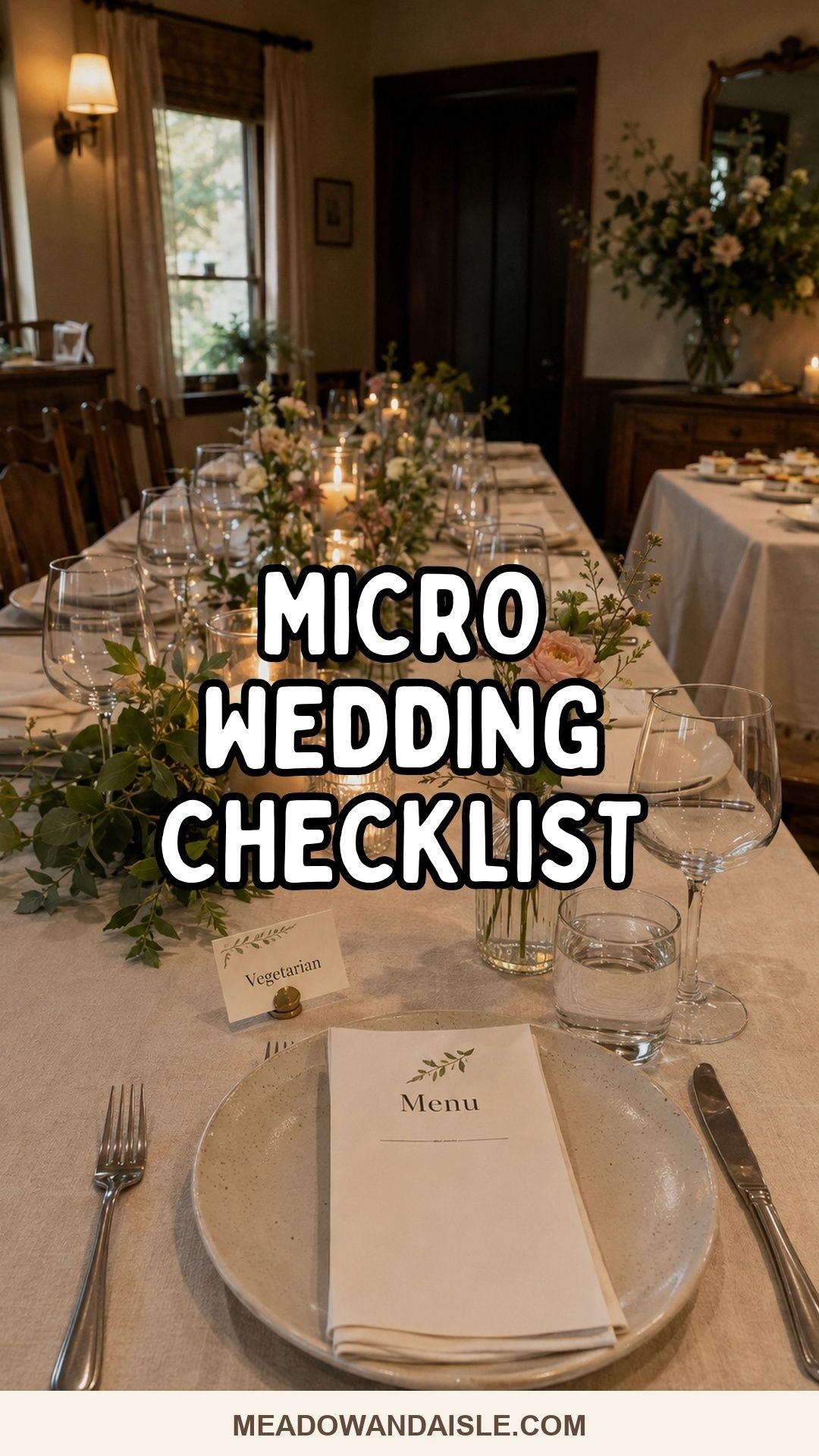 Pinterest pin for a micro wedding planning checklist