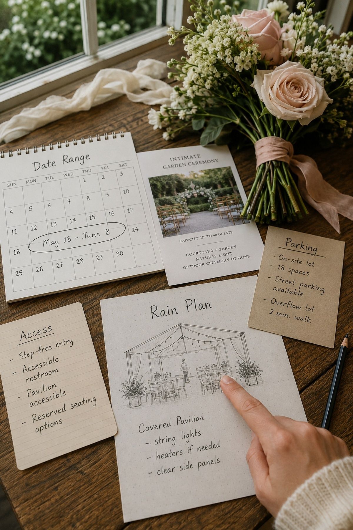 choose the date, place, and backup plan together for a micro wedding planning checklist