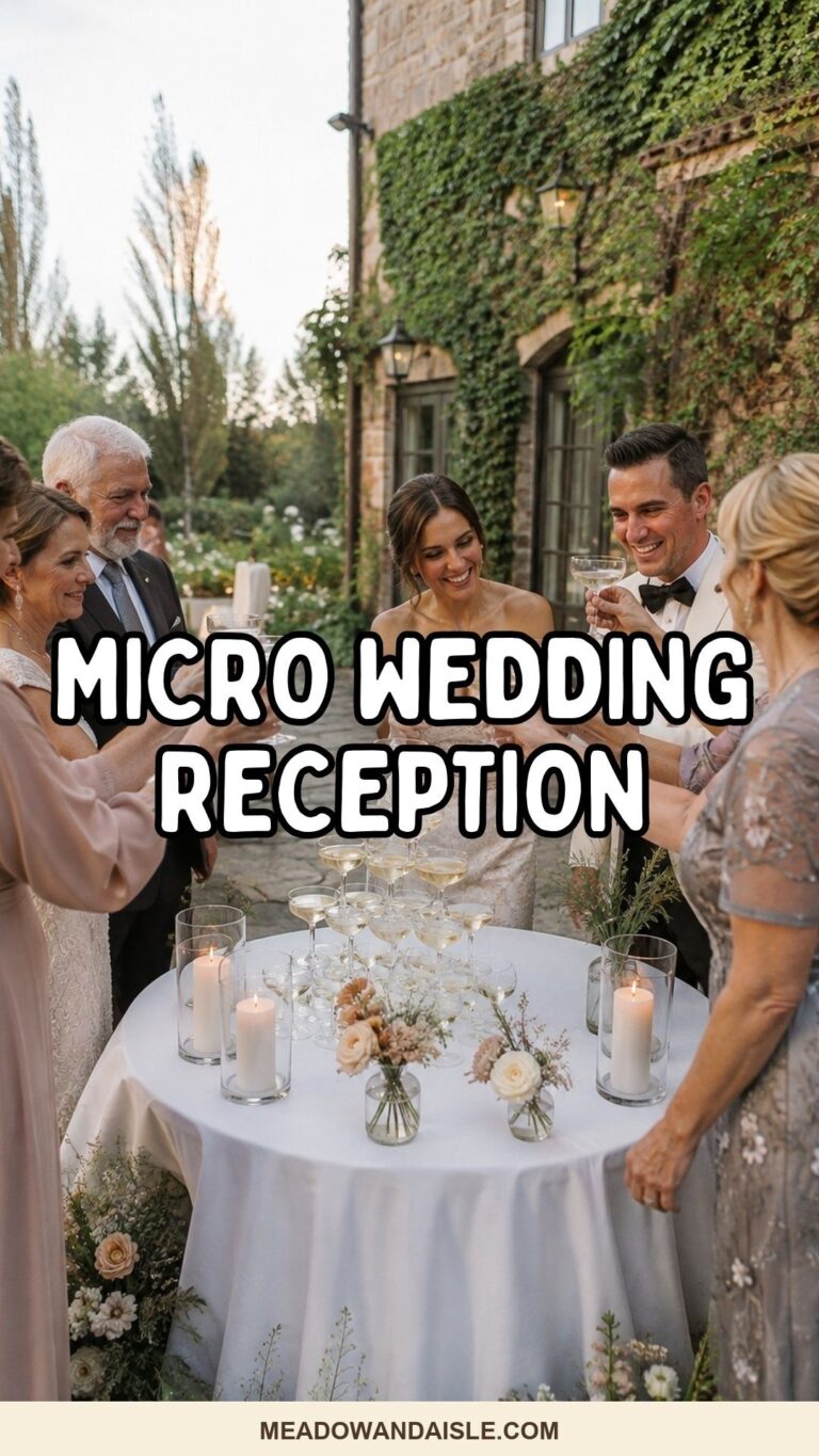 Pinterest pin for micro wedding reception ideas