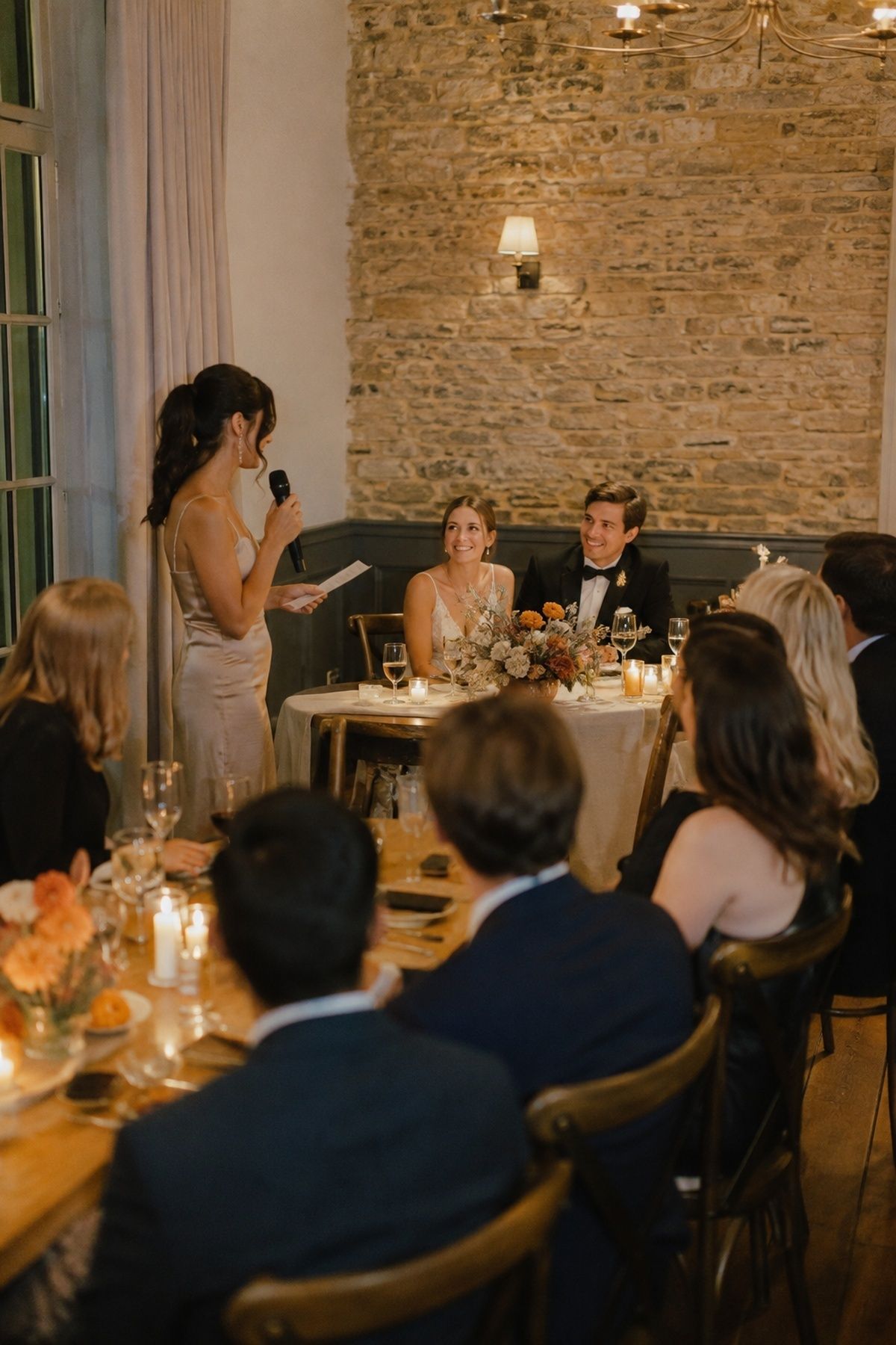 Warm toast that guests can easily hear