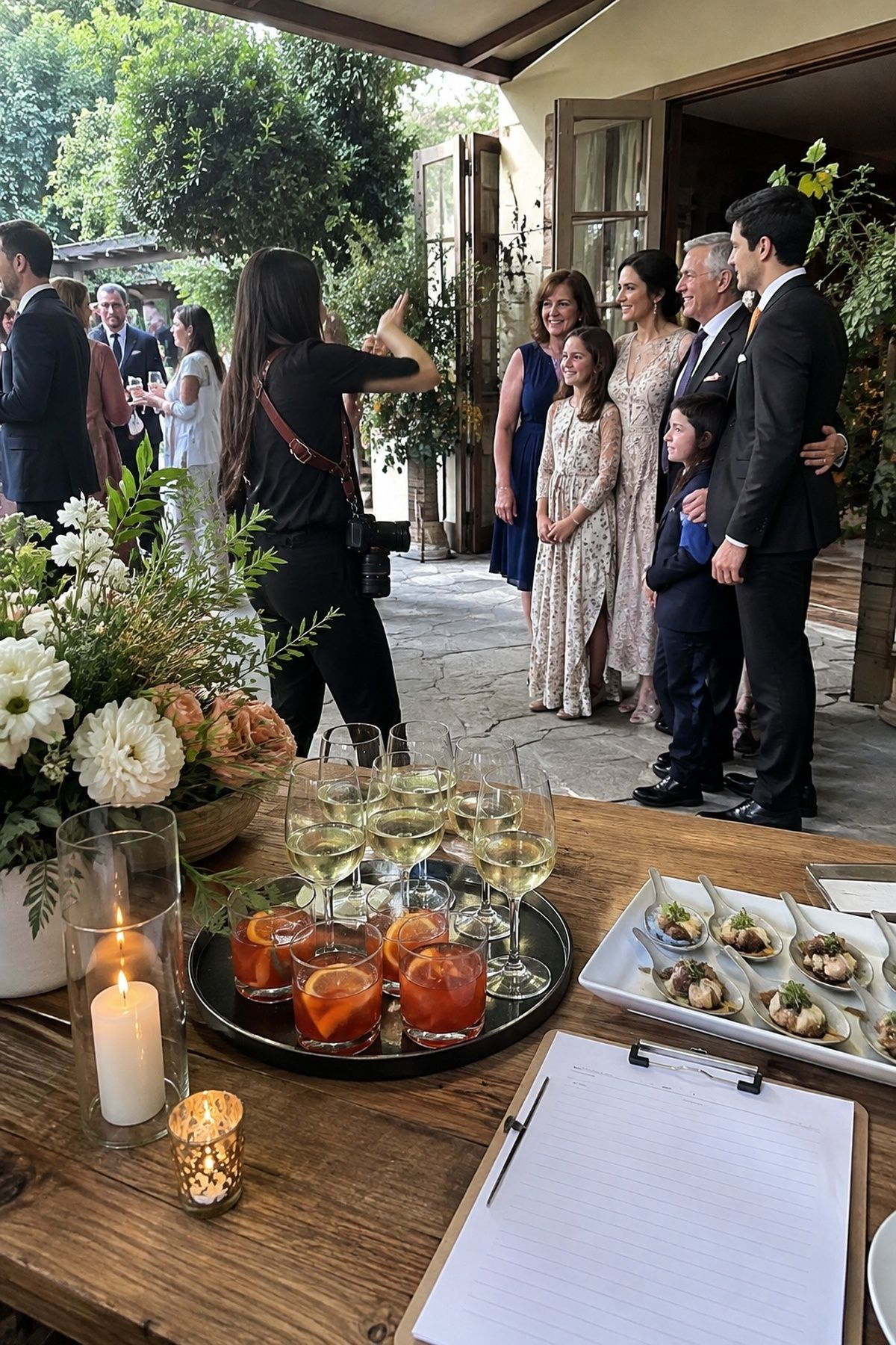Wedding photos taken without leaving guests waiting