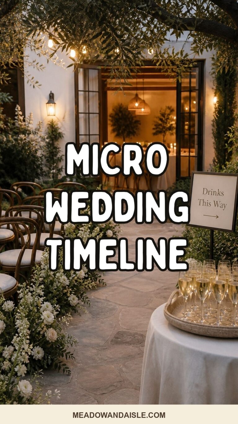 Pinterest pin for Micro Wedding Timeline For A Day That Breathes