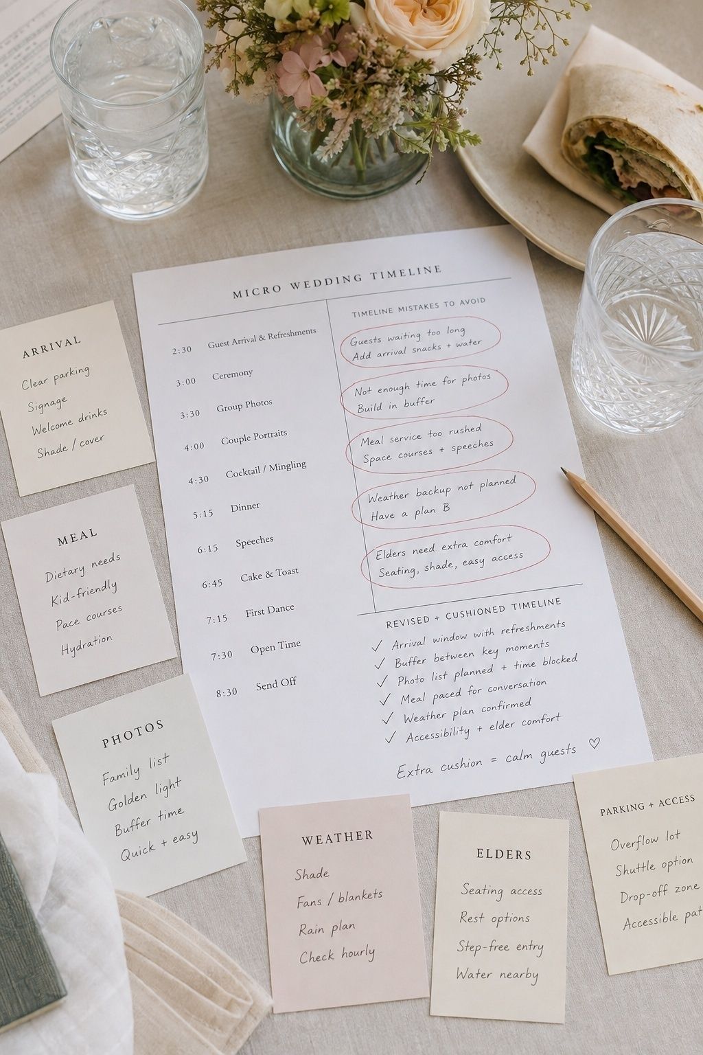 Micro wedding timeline mistakes to avoid