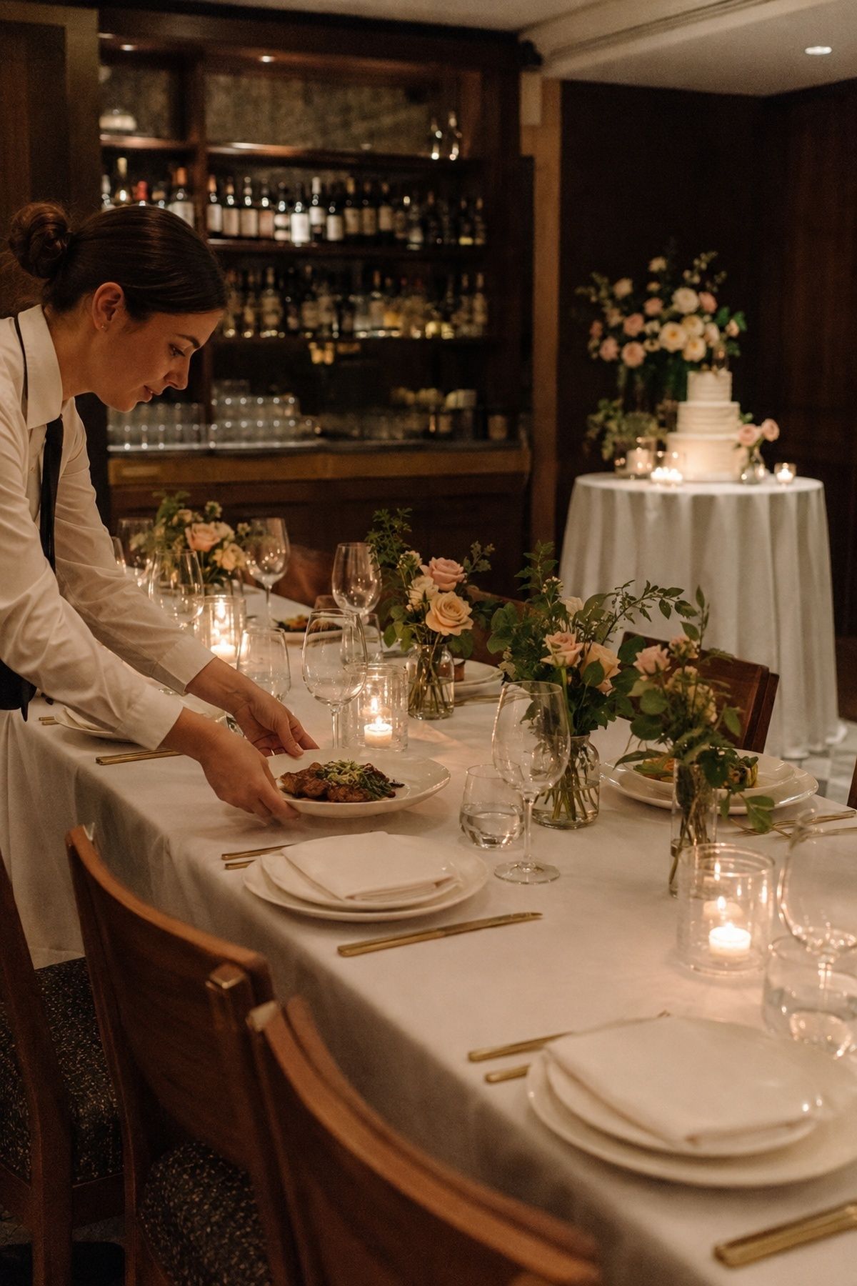 Venue with built-in food and service
