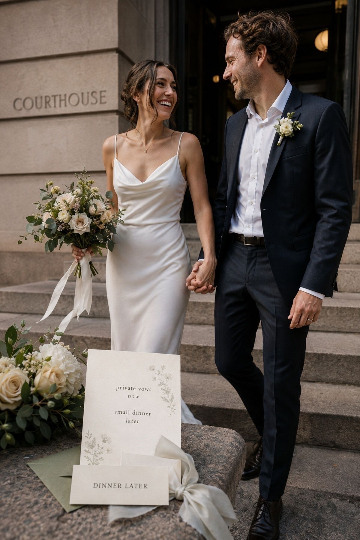 Hybrid wedding plan mixing an elopement with a small celebration