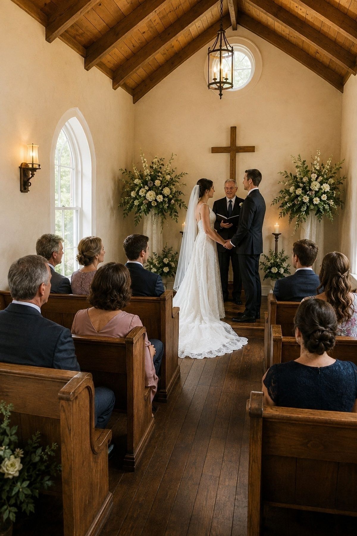 Immediate-family ceremony in a small chapel