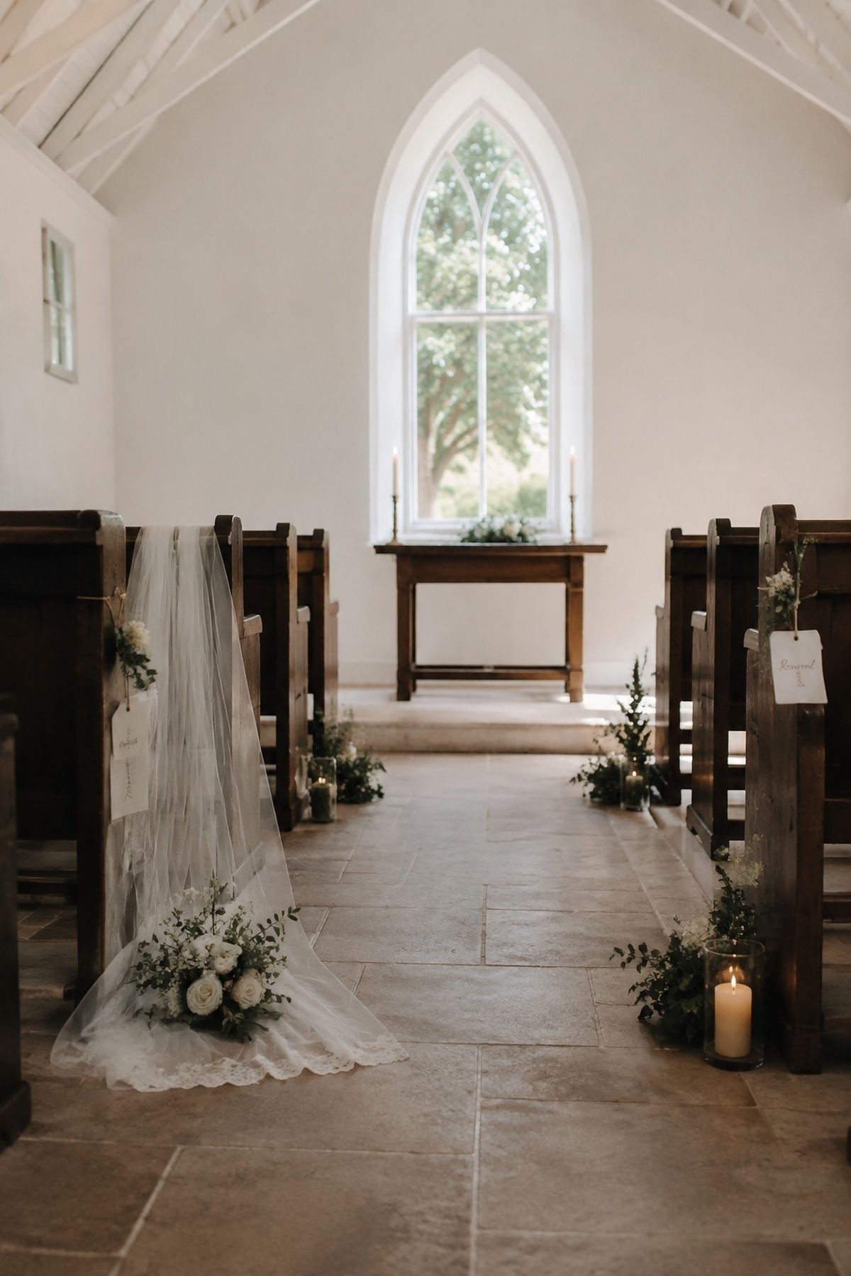 Mini chapel styled without overfilling it