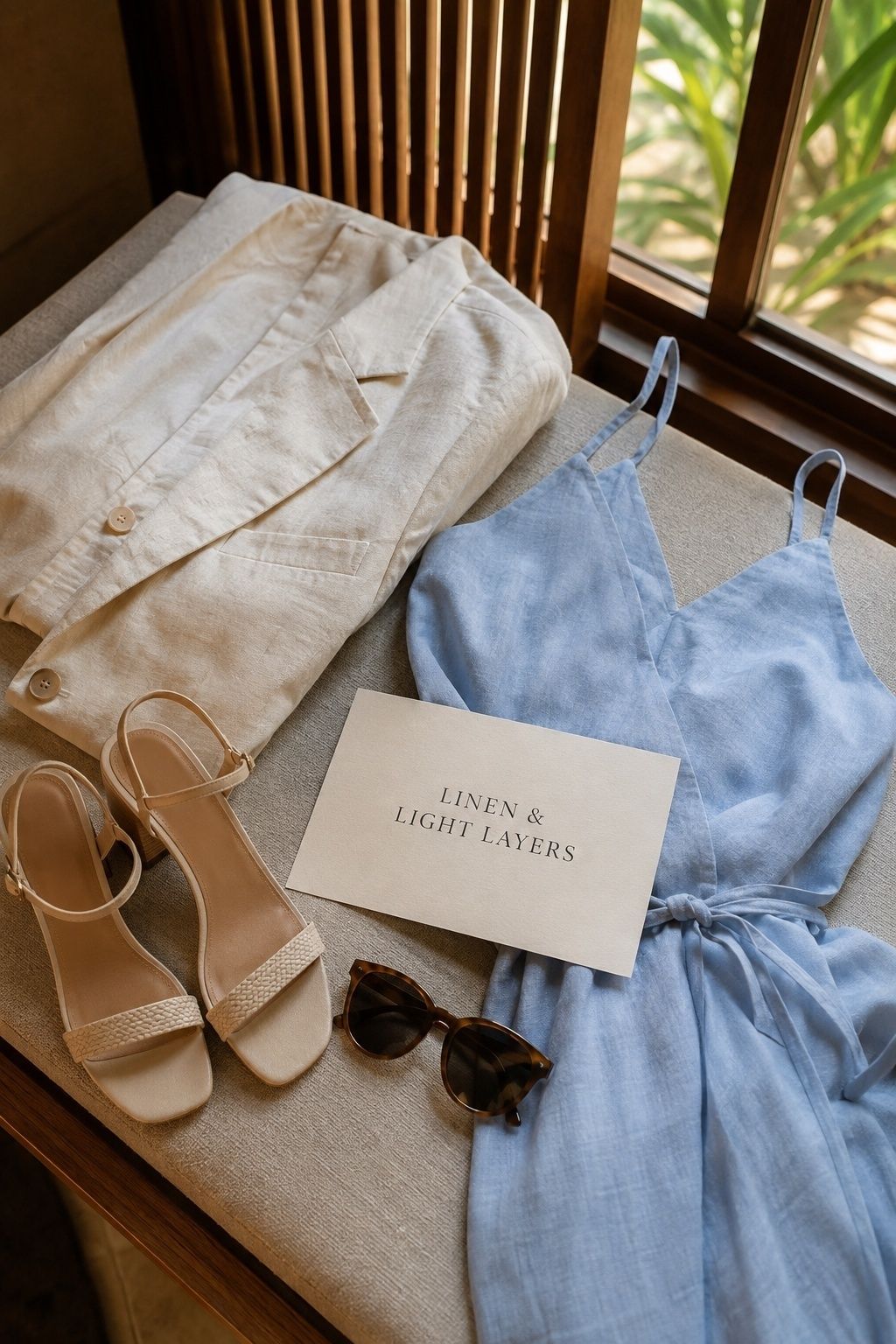 Dress code note suggesting linen for guests