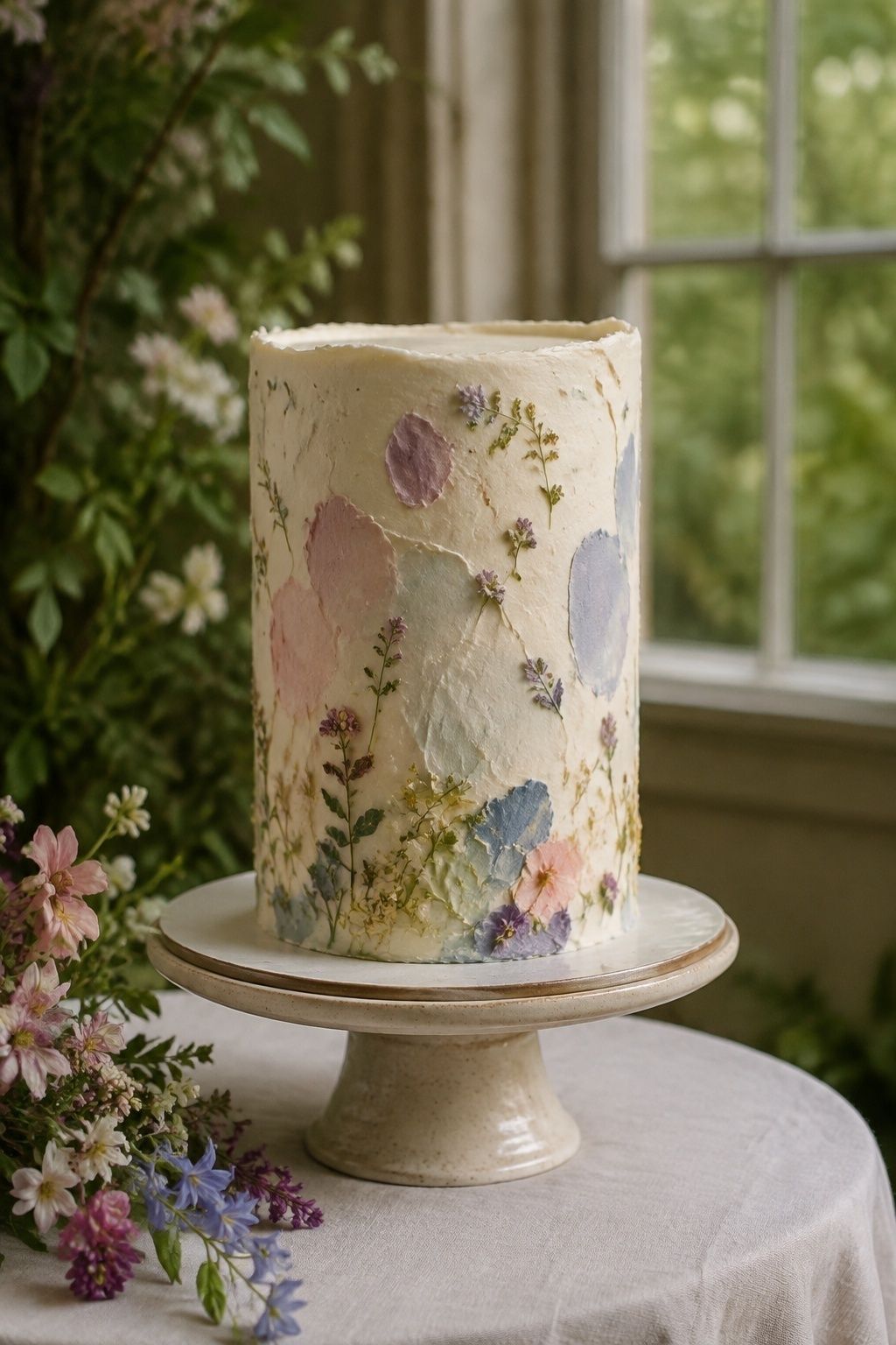Wedding cake decorated like a small canvas