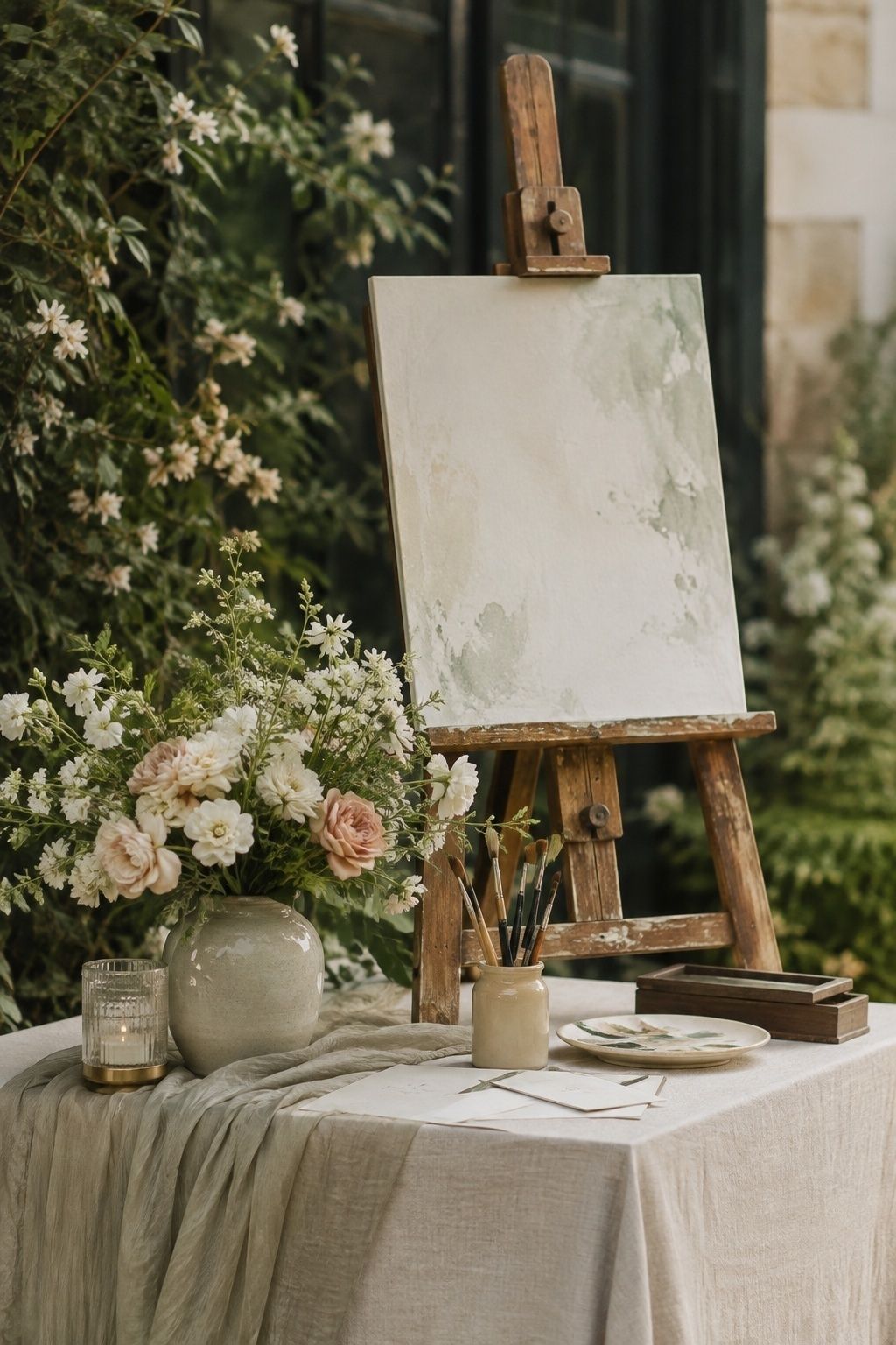Artist-studio detail at the reception