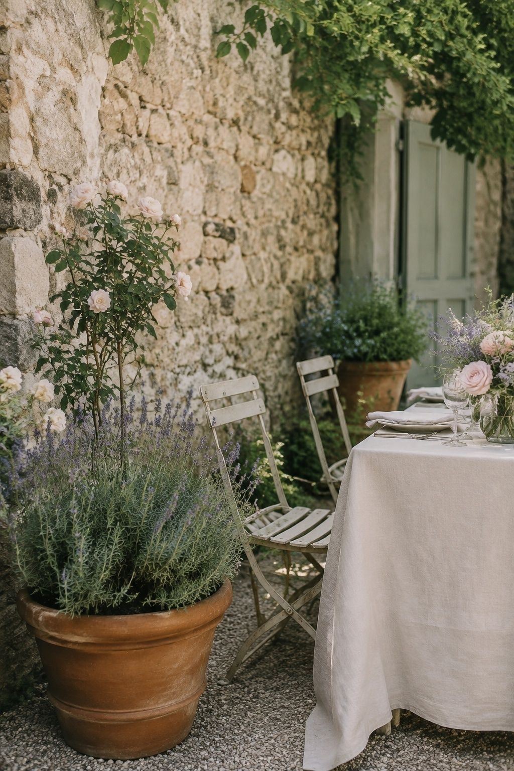 French garden textures in the decor