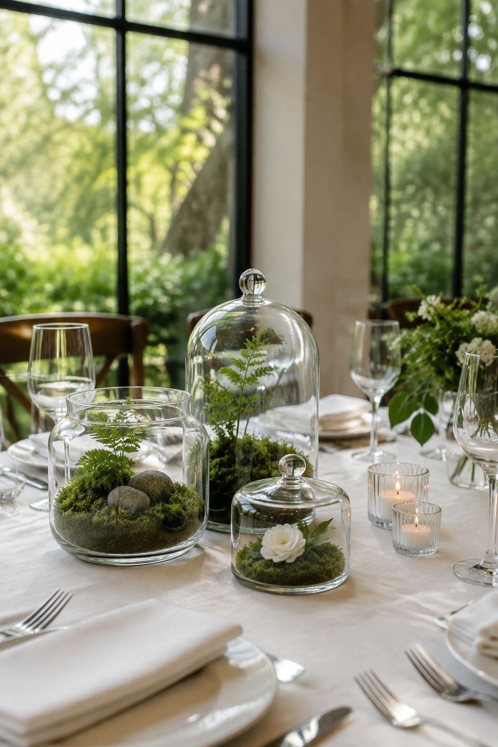 Moss terrarium centerpieces