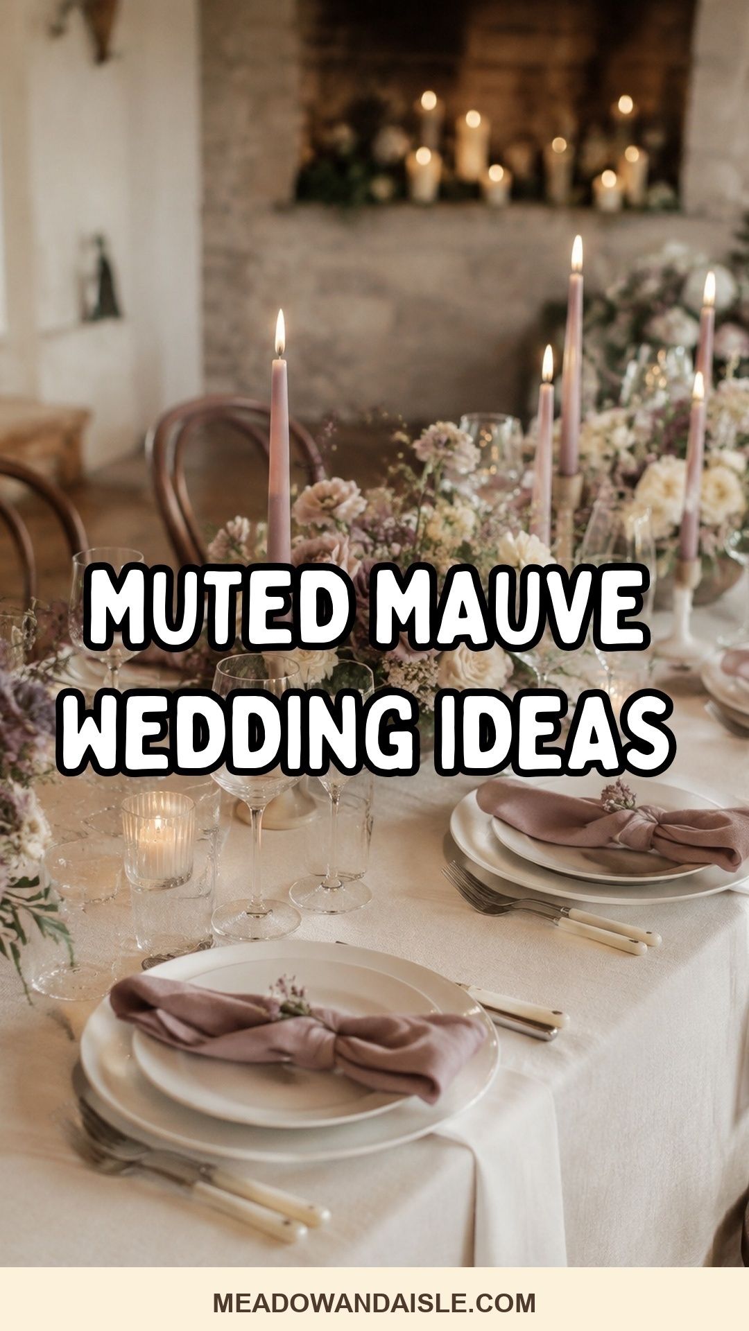 Pinterest pin for muted mauve wedding ideas