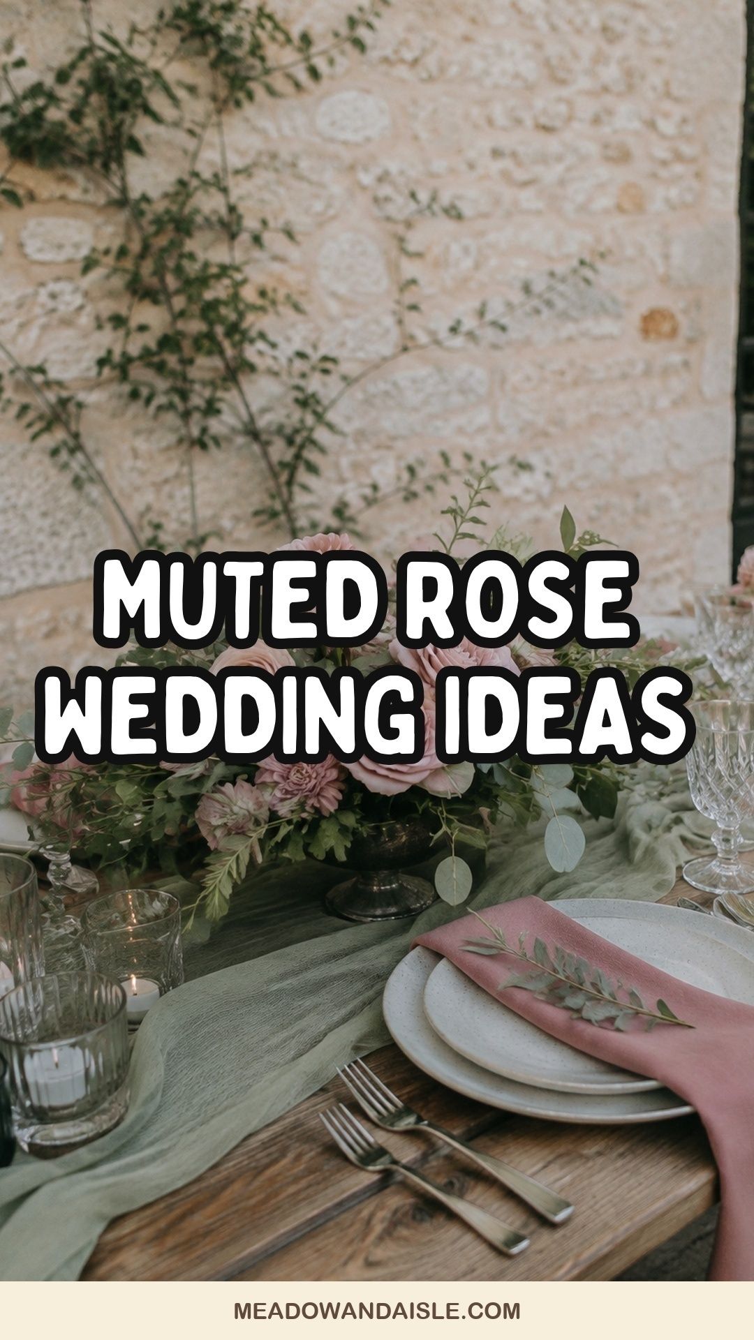 Pinterest pin for muted rose wedding ideas