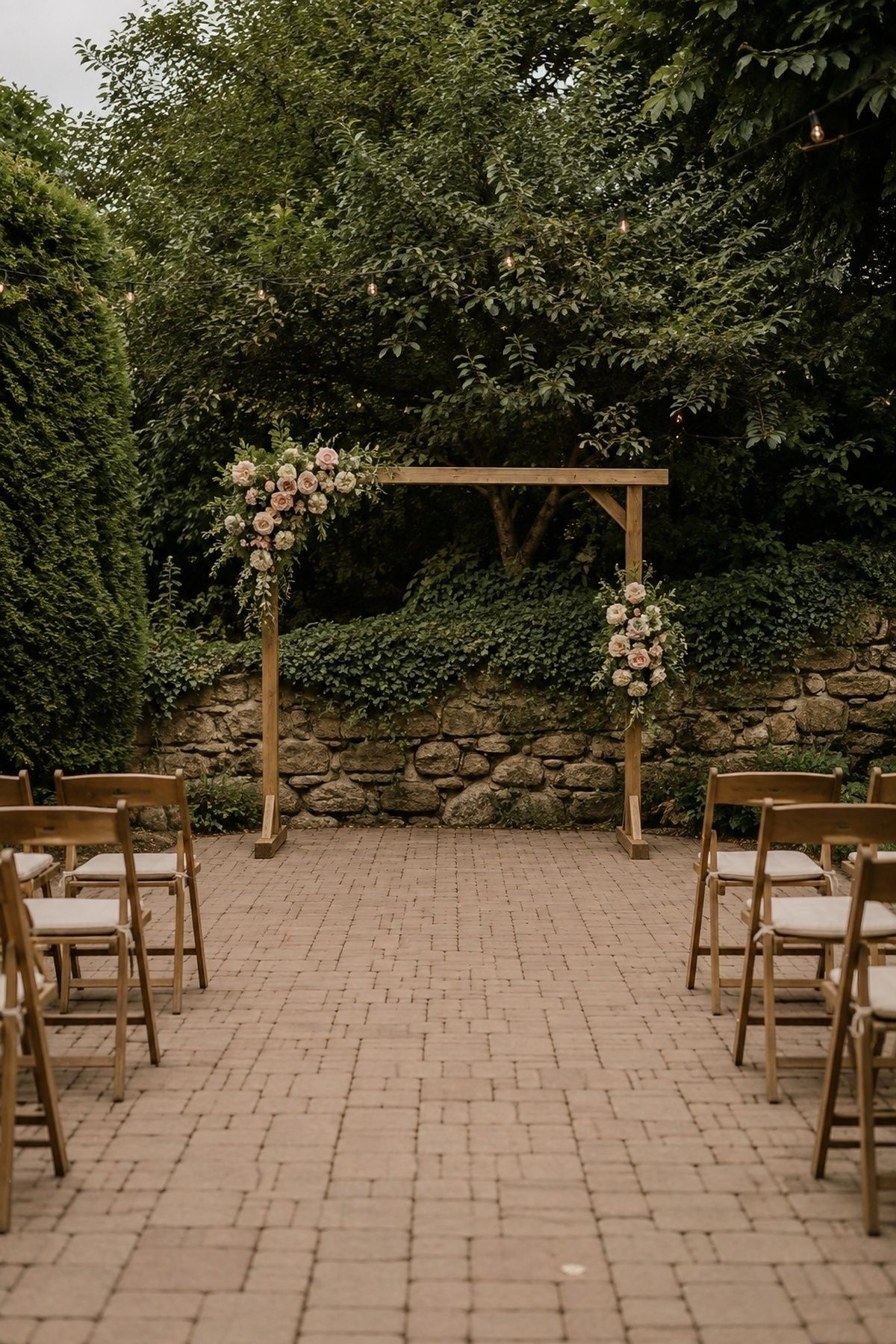Small ceremony arch with rose blooms