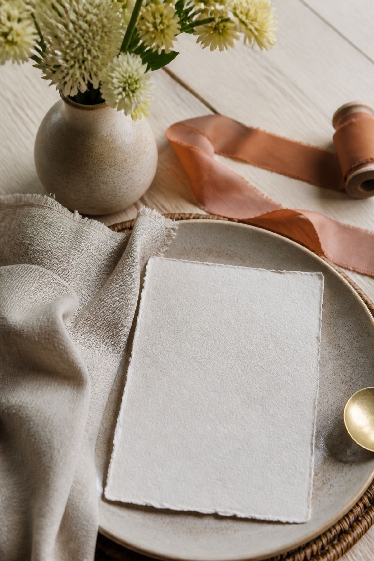 Clay, linen and natural materials carrying the color