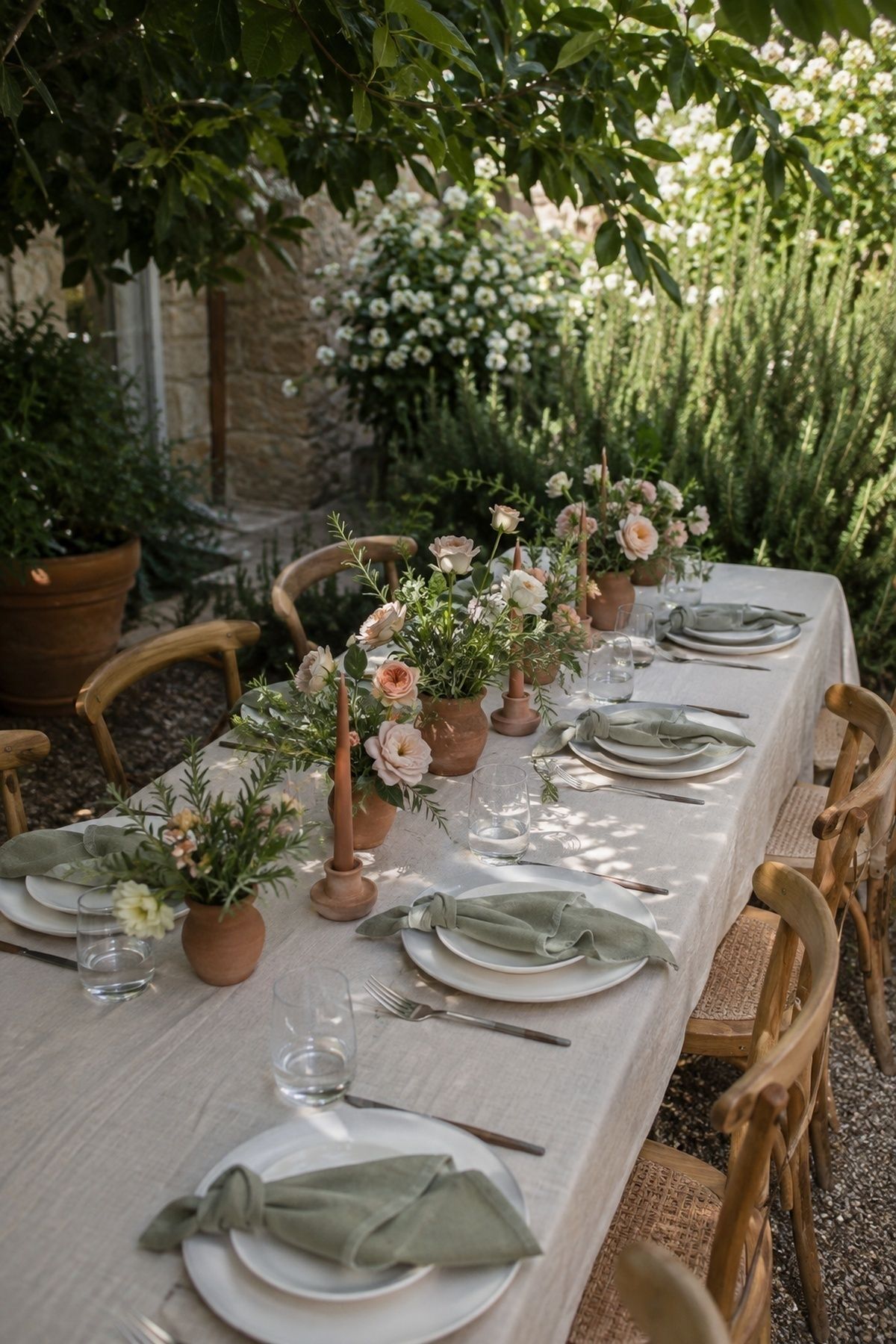 Terracotta garden lunch reception