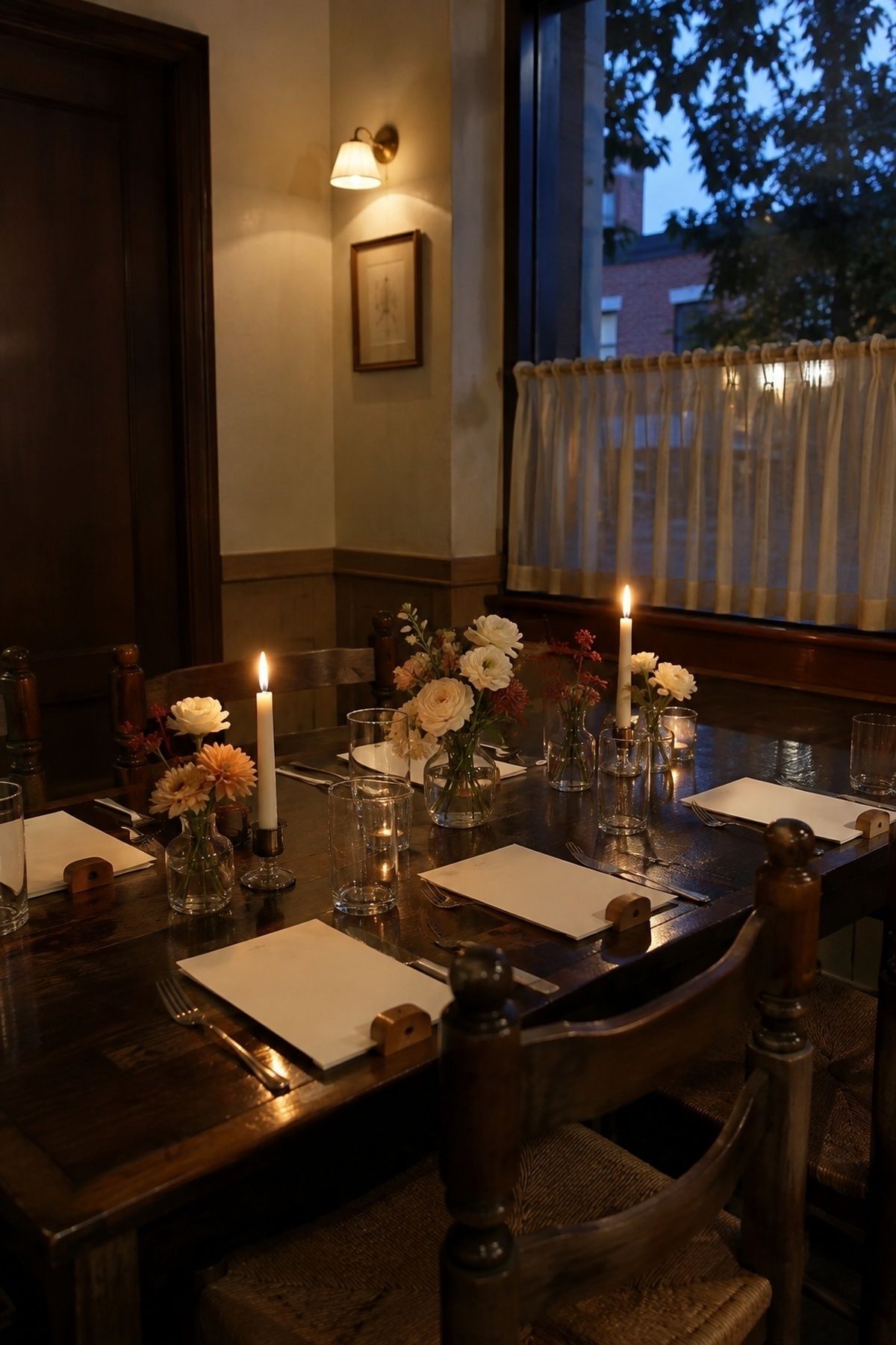 Clay and cream restaurant wedding dinner