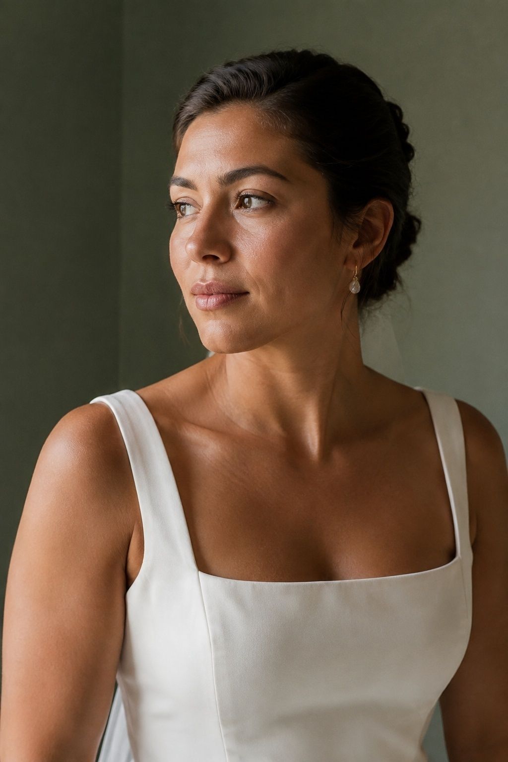 Skin-like foundation with glow on the cheeks