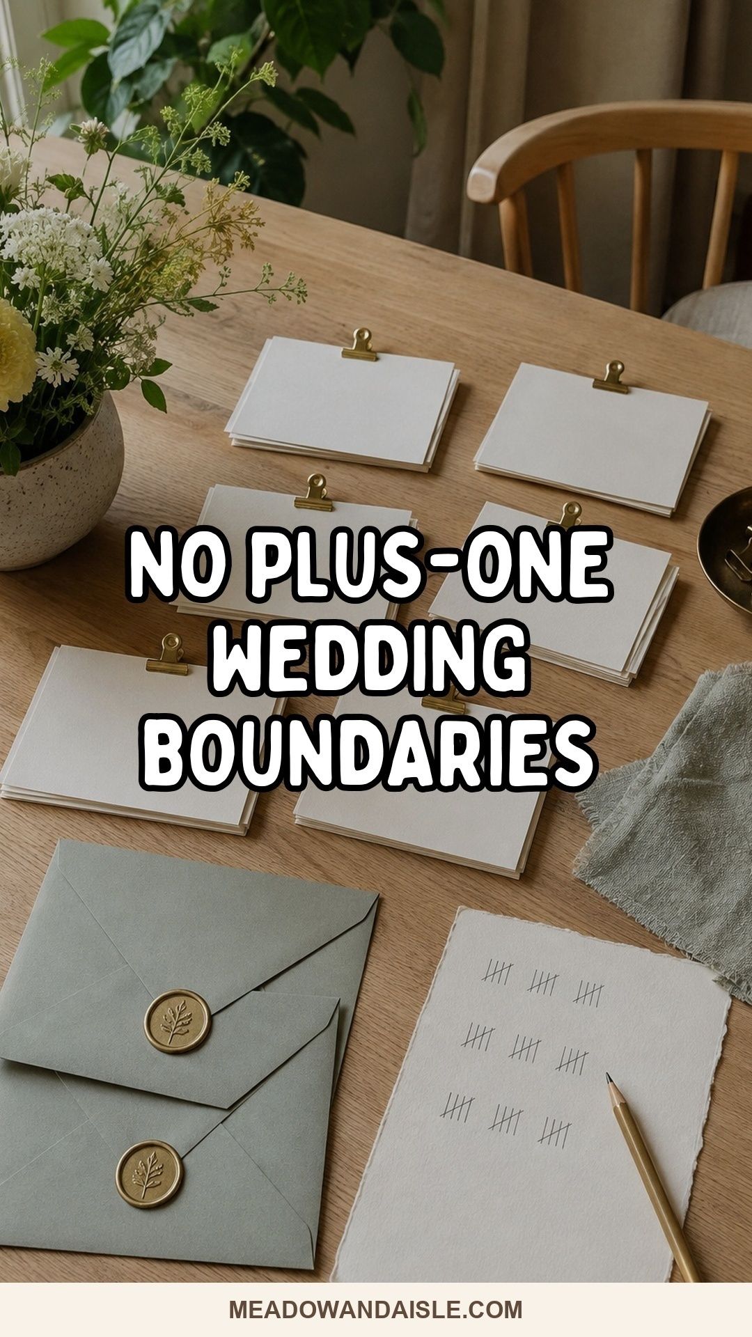 No plus-one wedding boundaries Pinterest pin for warm guest-list etiquette