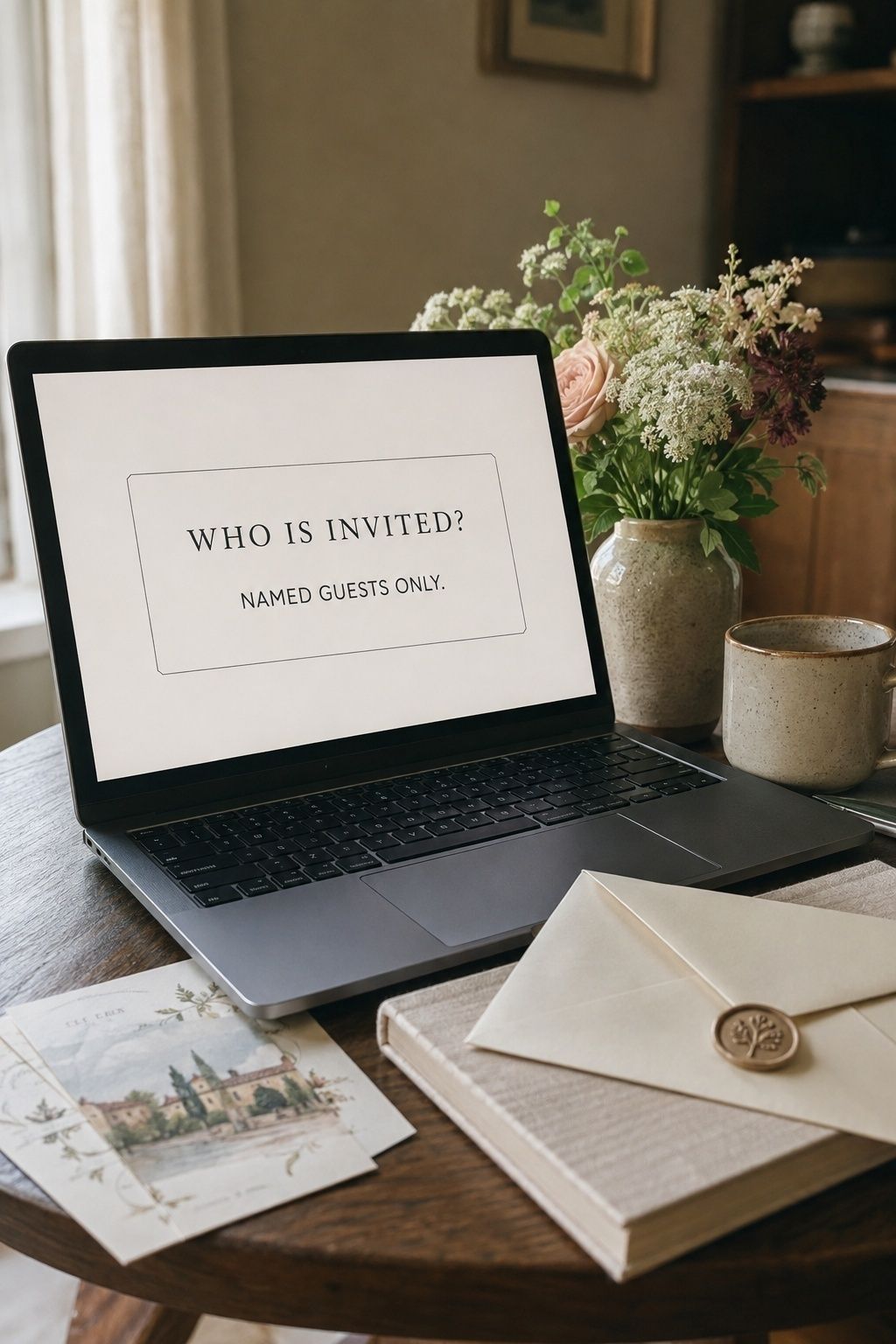 Wedding website FAQ explaining that only named guests are invited