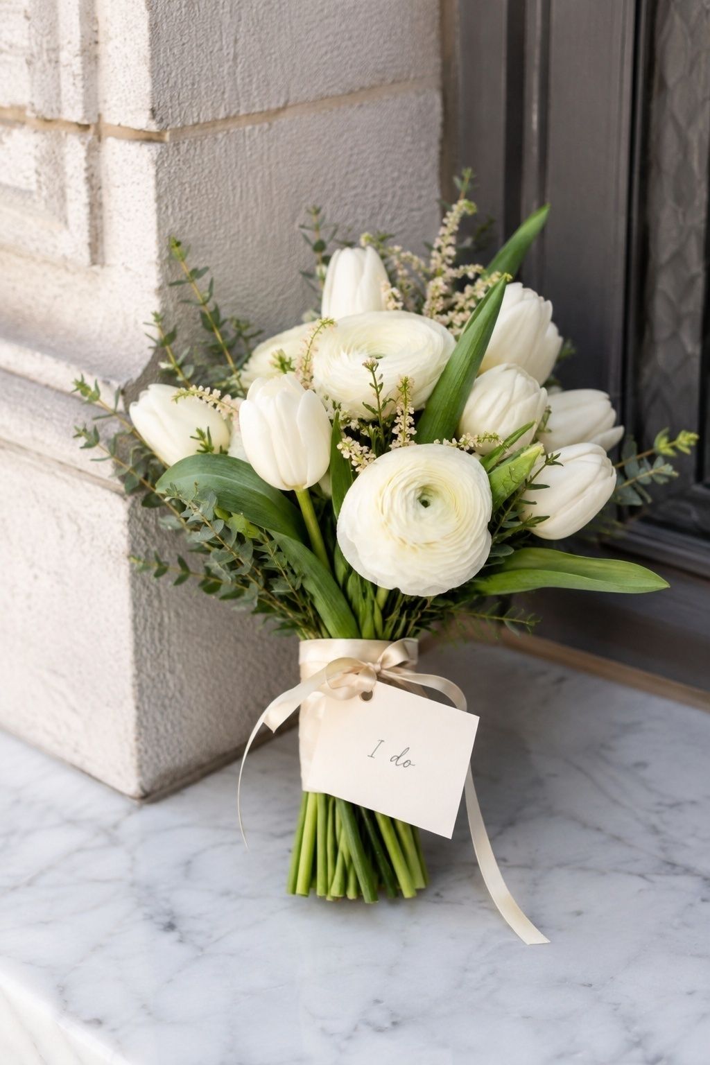 Mini card bouquet for a courthouse wedding