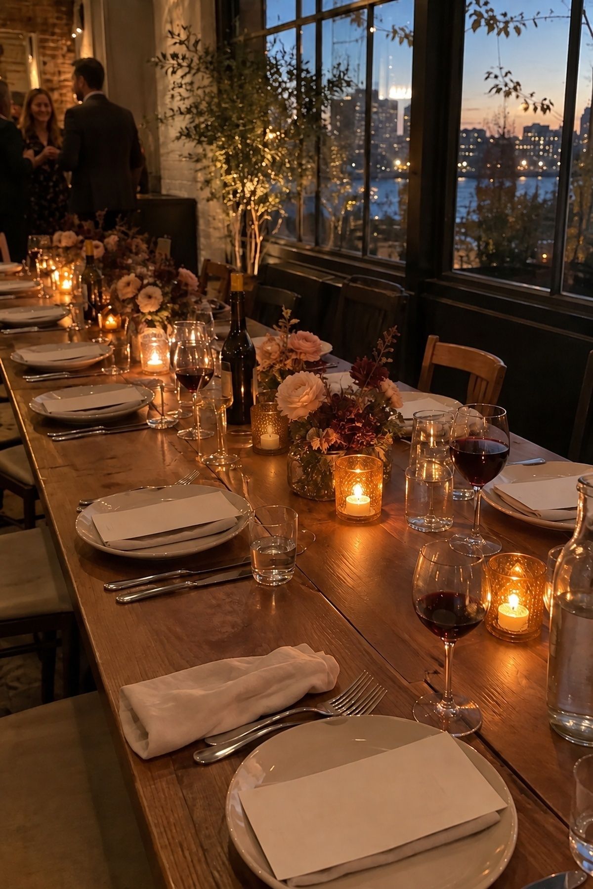 Amber glass on candlelit tables
