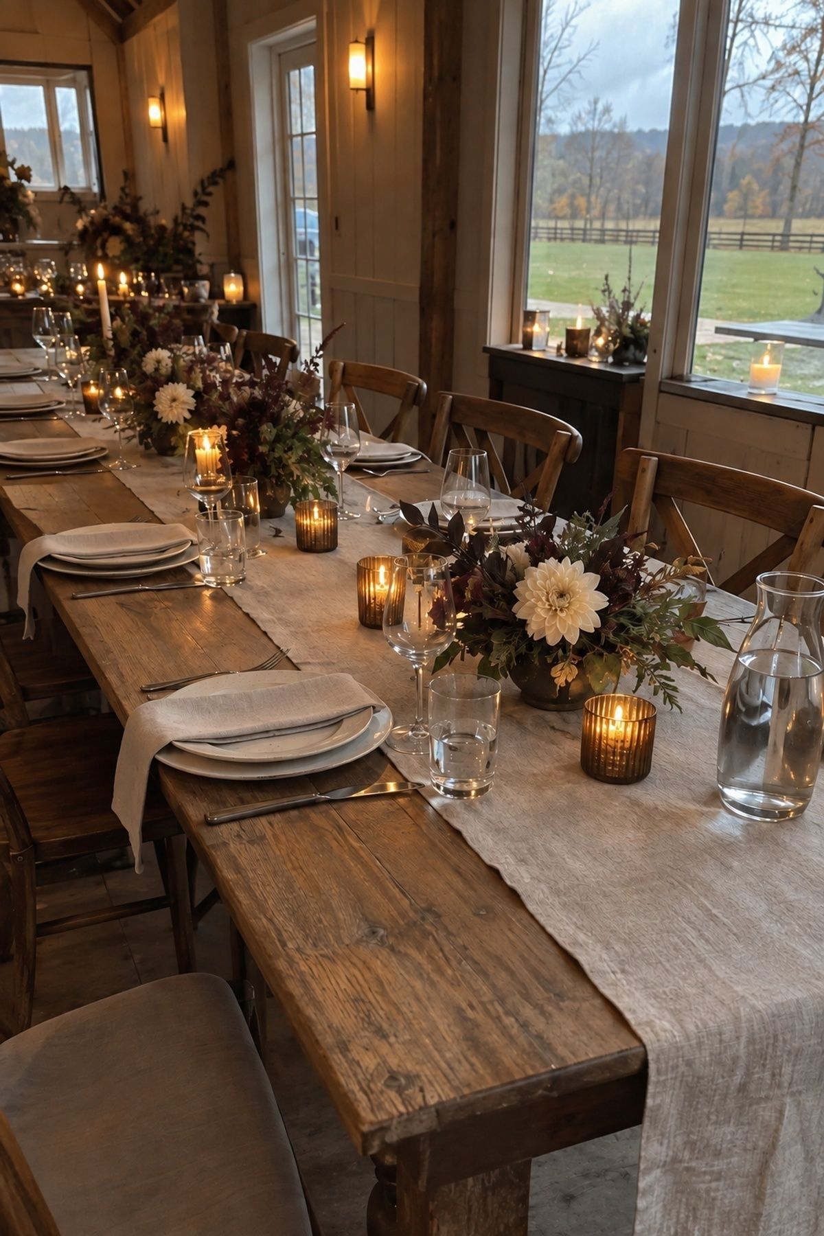 Wool-look or heavy linen runners